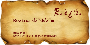 Rozina Ádám névjegykártya